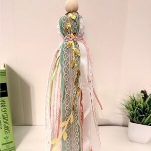 Handmade Pink & Mint Green Ribbon Tassel